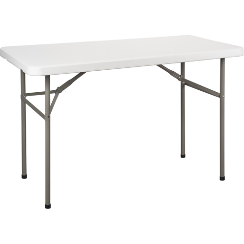 Folding Table, Rectangular, 48" L x 24" W, Polyethylene, White Pathway Supply LP
