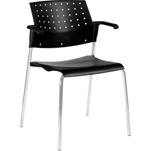 Stacking Chairs, Plastic, 33" High, 300 lbs. Capacity, Black Pathway Supply LP