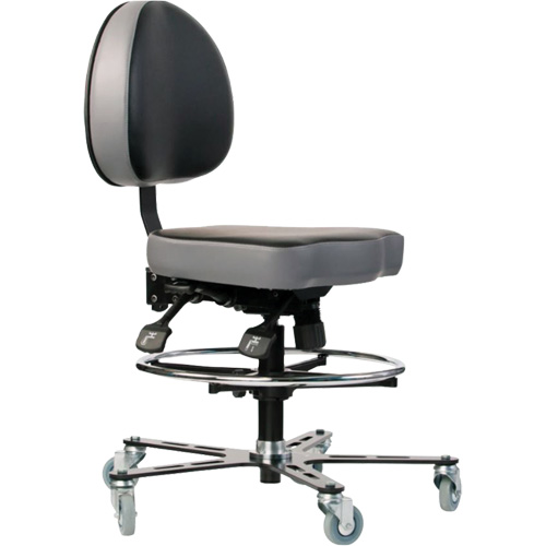 TF 180 Ergonomic Chair, Mobile, Vinyl Seat, Black Pathway Supply LP