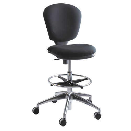 Chaise &agrave; hauteur ajustable Metro, Tissu, Noir, Capacit&eacute; 250 lb Pathway Supply LP