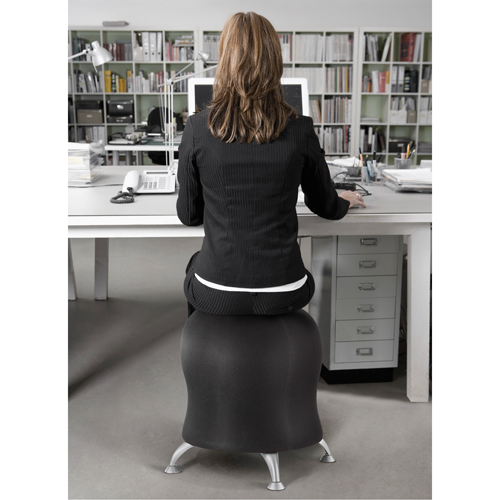 Zenergy Ball Chair, Fabric, Black, 250 lbs. Capacity Pathway Supply LP