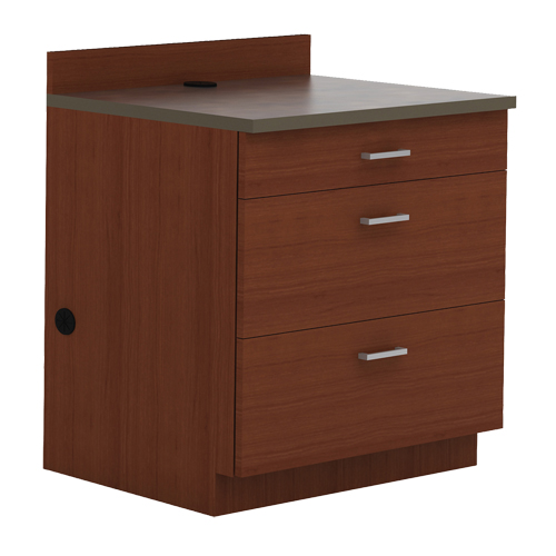 Modular Base Cabinet, 3 Drawers, 36" W x 25" D x 39" H, Mahogany Pathway Supply LP