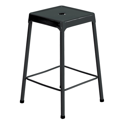 Counter Stool, Stationary, Fixed, 25", Steel Seat, Black Pathway Supply LP