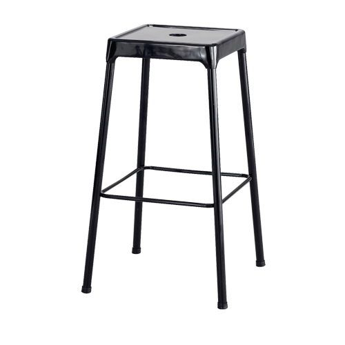 Bistro Stool, Stationary, Fixed, 29", Steel Seat, Black Pathway Supply LP