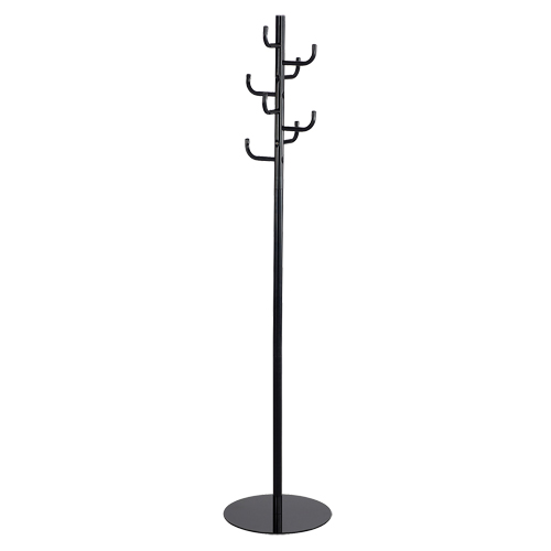 Coat Rack, 68" H, Black, 8 Hook(s) Pathway Supply LP