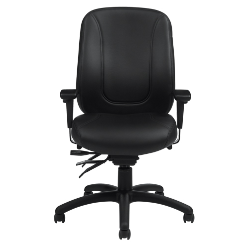 Chaise Overtime &agrave; dos &eacute;lev&eacute;, Cuir, Noir, Capacit&eacute; 300 lb Pathway Supply LP