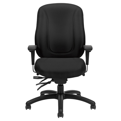 Chaise Overtime &agrave; dos &eacute;lev&eacute;, Tissu, Noir, Capacit&eacute; 300 lb Pathway Supply LP