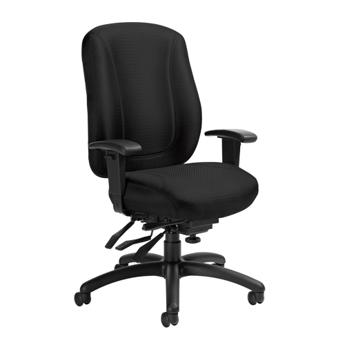 Chaise Overtime &agrave; dos &eacute;lev&eacute;, Tissu, Noir, Capacit&eacute; 300 lb Pathway Supply LP