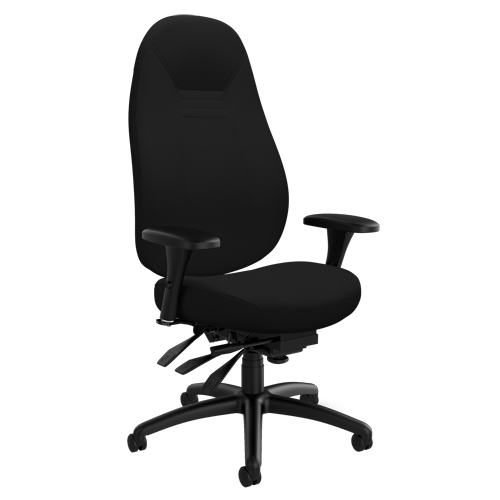 High Back Comfort Chair, Polyester, Black, 300 lbs. Capacity Pathway Supply LP