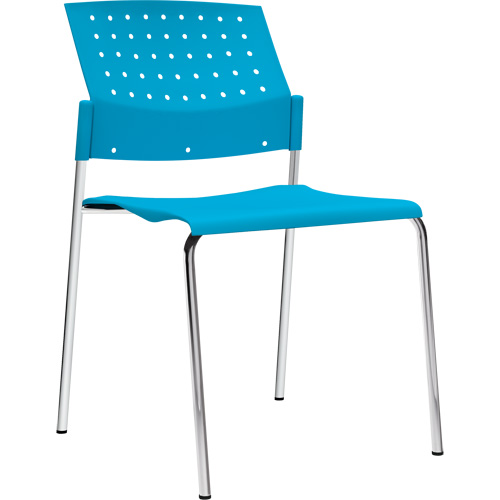 Chaises sans accoudoirs empilables, Plastique, Hauteur 33", Capacit&eacute; 300 lb, Bleu Pathway Supply LP