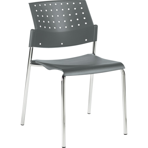 Chaises sans accoudoirs empilables, Plastique, Hauteur 33", Capacit&eacute; 300 lb, Gris Pathway Supply LP