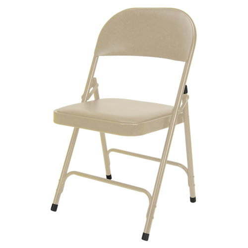 Chaise pliante rembourr&eacute;e en vinyle, Acier, Beige, Capacit&eacute; 300 lb Pathway Supply LP