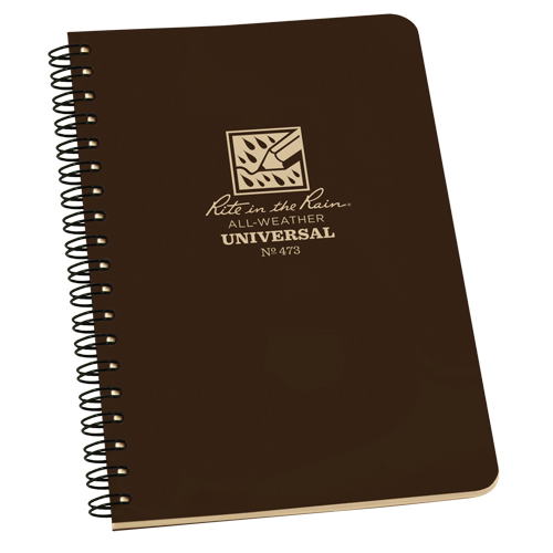 Side-Spiral Notebook, Soft Cover, Brown, 64 Pages, 4-5/8" W x 7" L Pathway Supply LP