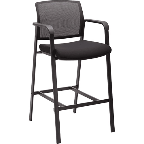 Activ Series Barstool Chair, Stationary, Fixed, 58-1/2", Mesh Seat, Black Pathway Supply LP