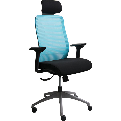 Era Series Adjustable Office Chair with Headrest, Fabric/Mesh, Blue, 275 lbs. Capacity Pathway Supply LP