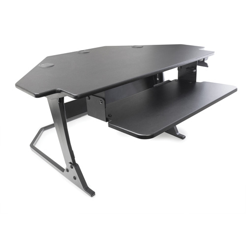 Goya Sit-Stand Corner Work Station, Desktop Unit, 20" H x 42" W x 37-4/5" D, Black Pathway Supply LP