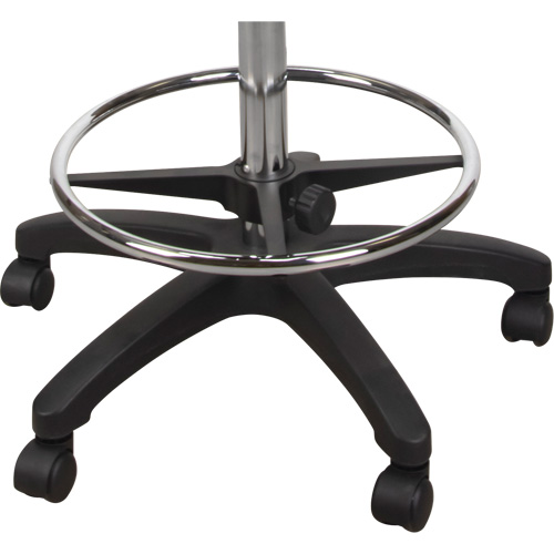 Heavy-Duty Ergonomic Stool, Mobile, Adjustable, 39" - 48", Polyurethane Seat, Black Pathway Supply LP