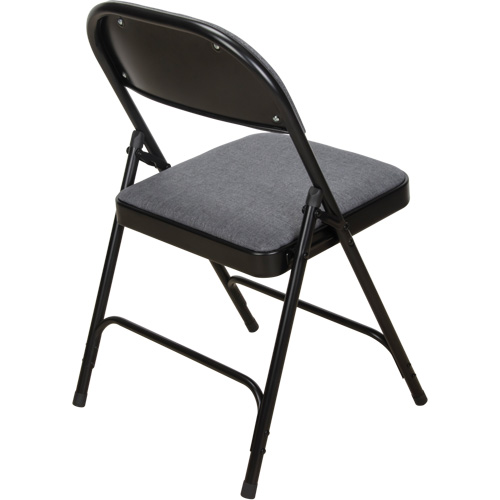 Chaise pliante de luxe en tissu rembourr&eacute;e, Acier, Gris, Capacit&eacute; 300 lb Pathway Supply LP