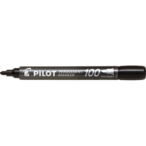 Pilot 100 Permanent Marker, Bullet, Black Pathway Supply LP