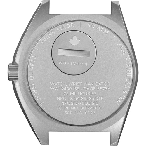 Steel Navigator Watch on 3-Piece Rubber Strap Kit, Digital, Battery Operated, 41 mm, Black Pathway Supply LP