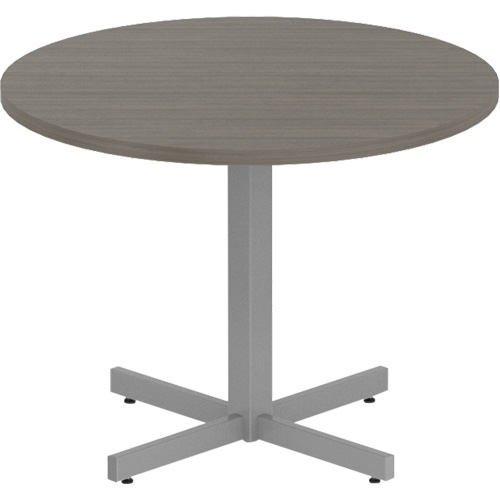 Newland Height-Adjustable Round Table, 36" L x 36" W x 29" H, 1" Top, Laminate, Brown Pathway Supply LP