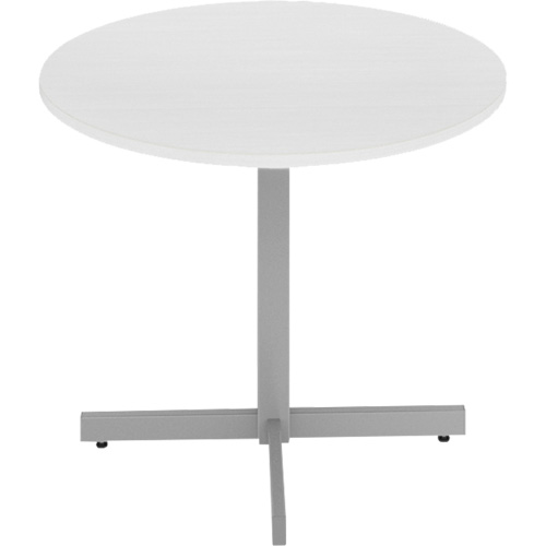 Newland Height-Adjustable Round Table, 36" L x 36" W x 29" H, 1" Top, Laminate/Polypropylene, White Pathway Supply LP