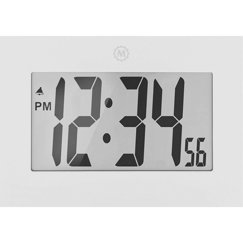Large Frame Clock, Digital, Battery Operated, 9" W x 1" D x 6.5" H, White Pathway Supply LP