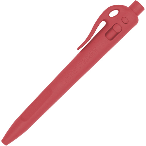 Stylo &agrave; bille d&eacute;tectable avec agrafe, Rouge, 1 mm, R&eacute;tractable Pathway Supply LP