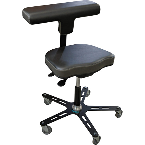VEGA-T Ergonomic Industrial Chair, Mobile, Adjustable, Vinyl Seat, Black Pathway Supply LP