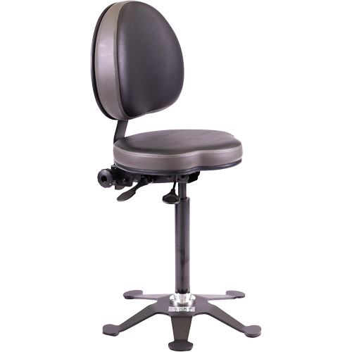 TA190 Ergonomic Industrial Stool, Stationary, Adjustable, Vinyl Seat, Black Pathway Supply LP