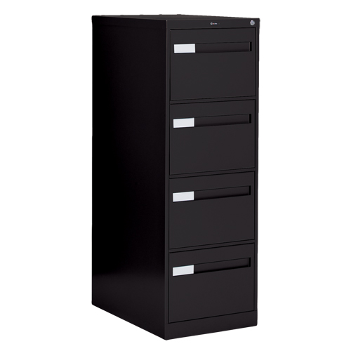 Vertical Filing Cabinet with Recessed Drawer Handles, 4 Drawers, 18.15" W x 26.56" D x 52" H, Black Pathway Supply LP