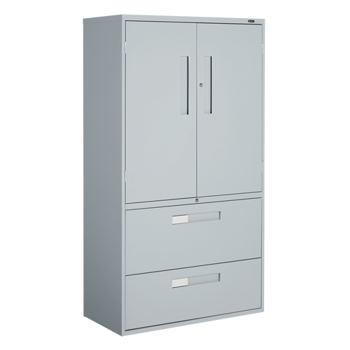 Multi-Stor Cabinet, Steel, 3 Shelves, 65-1/4" H x 36" W x 18" D, Grey Pathway Supply LP