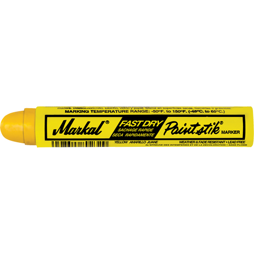 B&acirc;tons de peinture Paintstik &agrave; s&eacute;chage rapide 50° &agrave; 150°F, B&acirc;ton plein, Jaune Pathway Supply LP