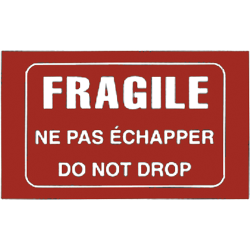 &eacute;tiquettes pour traitement sp&eacute;cial bilingues Fragile, 5" lo x 3" la, Blanc/rouge Pathway Supply LP