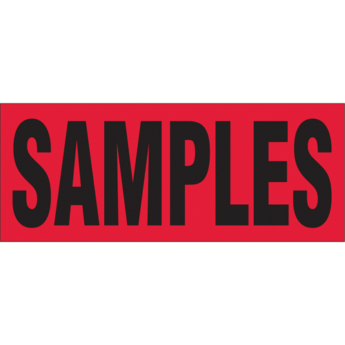 "Samples" Special Handling Labels, 5" L x 2" W, Black on Red Pathway Supply LP