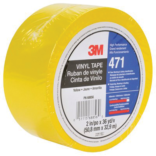 471 Vinyl Tape, 50.8 mm (2") W x 32.9 m (108') L, 5.3 mils, Yellow Pathway Supply LP