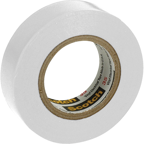 Scotch&reg; 35 Colour Coded Tape, 12.7 mm (1/2") x 6.1 m (20'), White, 7 mils Pathway Supply LP