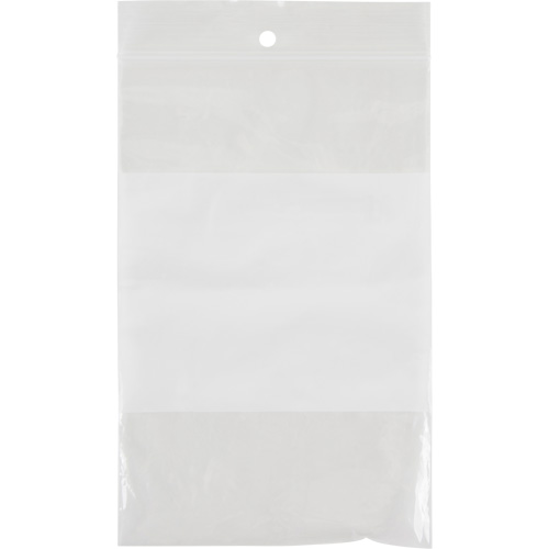 White Block Poly Bags, Reclosable, 6" x 4", 2 mils Pathway Supply LP