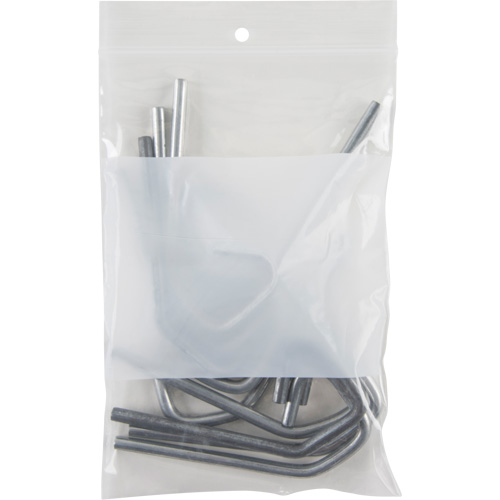 White Block Poly Bags, Reclosable, 6" x 4", 2 mils Pathway Supply LP