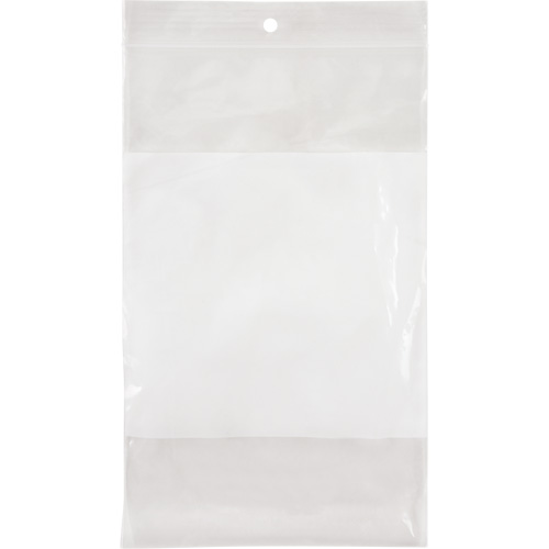 White Block Poly Bags, Reclosable, 8" x 5", 2 mils Pathway Supply LP