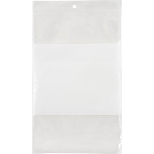White Block Poly Bags, Reclosable, 9" x 6", 2 mils Pathway Supply LP
