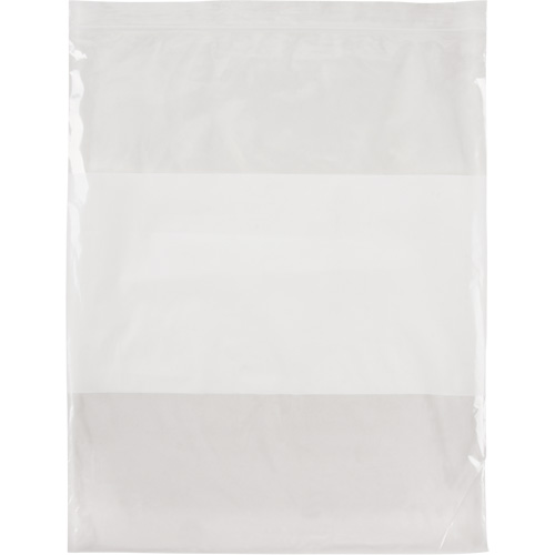 Sacs en poly avec espace inscriptible blanc, Refermable, 15" x 12", 2 mils Pathway Supply LP