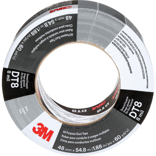 DT8 All-Purpose Duct Tape, 8 mils, Silver, 48 mm (2") x 55 m (180') Pathway Supply LP