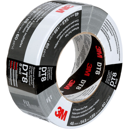 DT8 All-Purpose Duct Tape, 8 mils, Silver, 48 mm (2") x 55 m (180') Pathway Supply LP