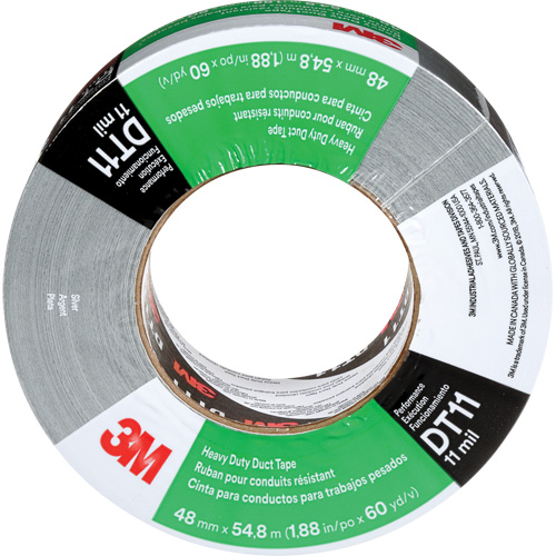 DT11 Heavy-Duty Duct Tape, 11 mils, Silver, 48 mm (2") x 55 m (180') Pathway Supply LP
