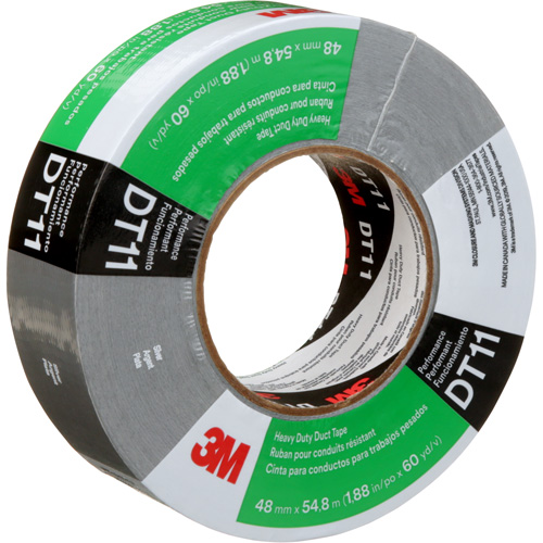 DT11 Heavy-Duty Duct Tape, 11 mils, Silver, 48 mm (2") x 55 m (180') Pathway Supply LP