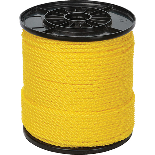 Corde torsad&eacute;e jaune &agrave; trois brins 1/4", Polypropyl&egrave;ne, 550' Pathway Supply LP