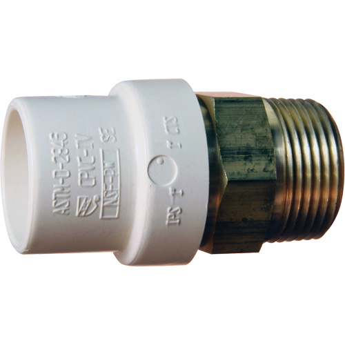 Threaded Pipe Adapter, Hub x MPT, 1/2" Dia., Brass/CPVC Pathway Supply LP
