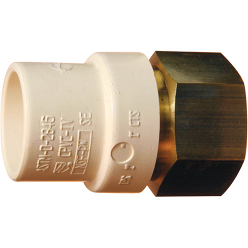 Threaded Pipe Adapter, Hub x FPT, 1" Dia., Brass/CPVC Pathway Supply LP