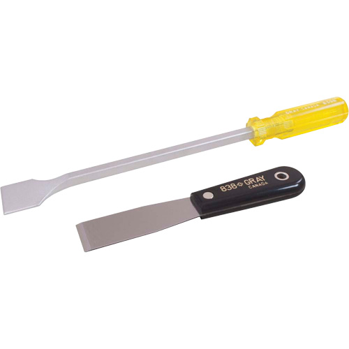 2-Piece Scraper Set, Carbon Steel Blade, 1-1/2"/1-1/4" Wide, Plastic Handle Pathway Supply LP